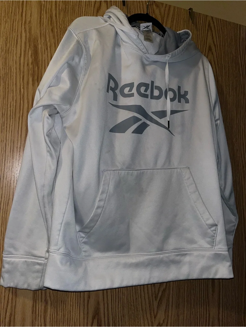 Reebok White Hoodie with Gray Logo